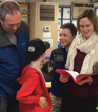 Families attending Open House