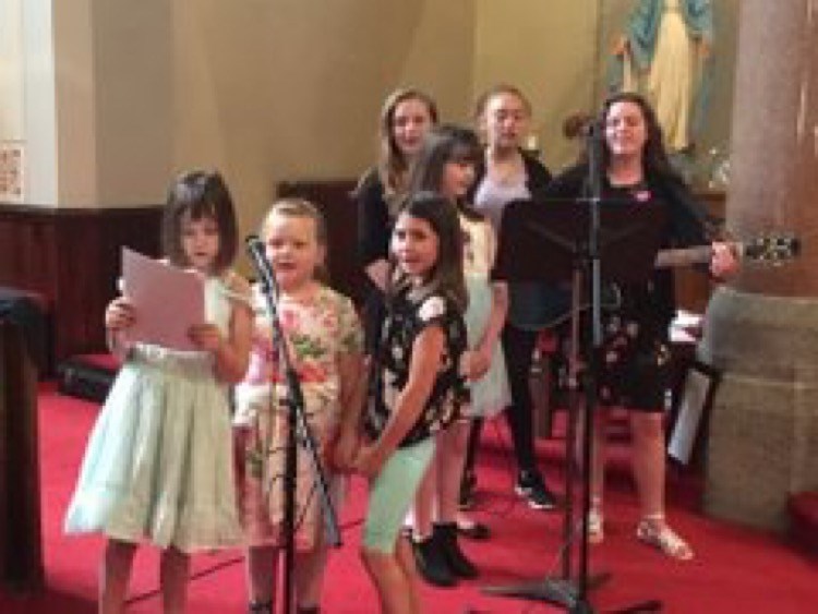 The Choir singing in church.