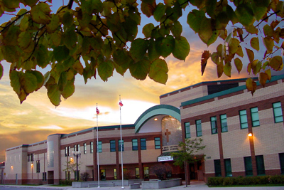 Holy Cross entrance at sunrise.jpg