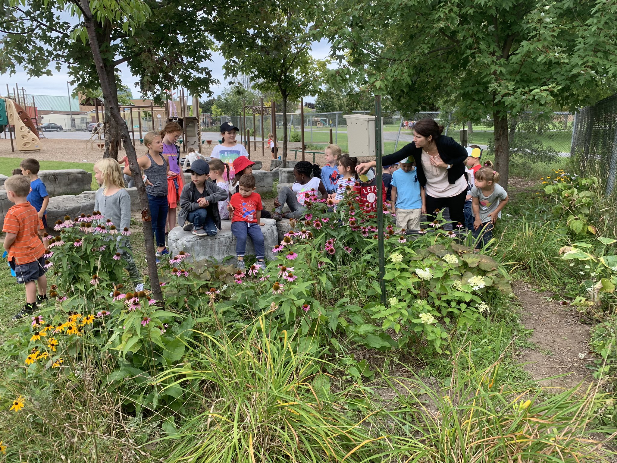 Releasing Butterflies in our Peace Garden